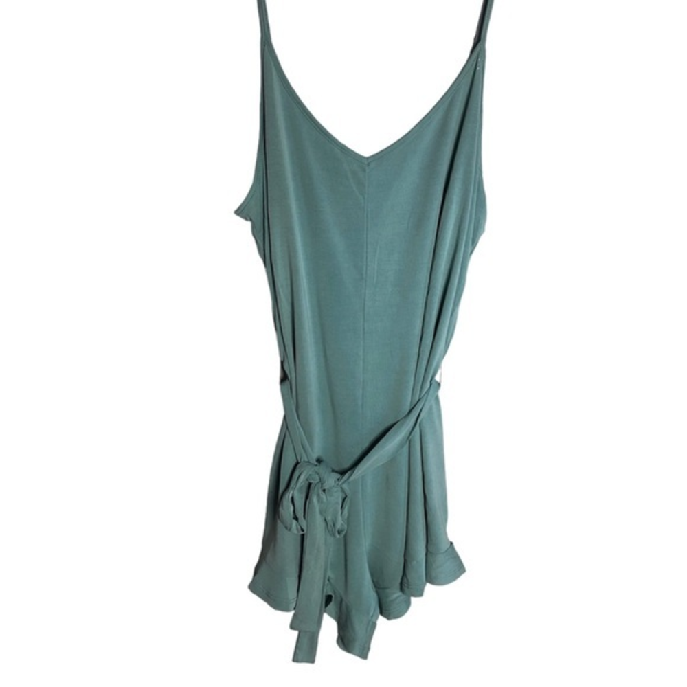 Double zero light teal shorts‎ stretchy romper large